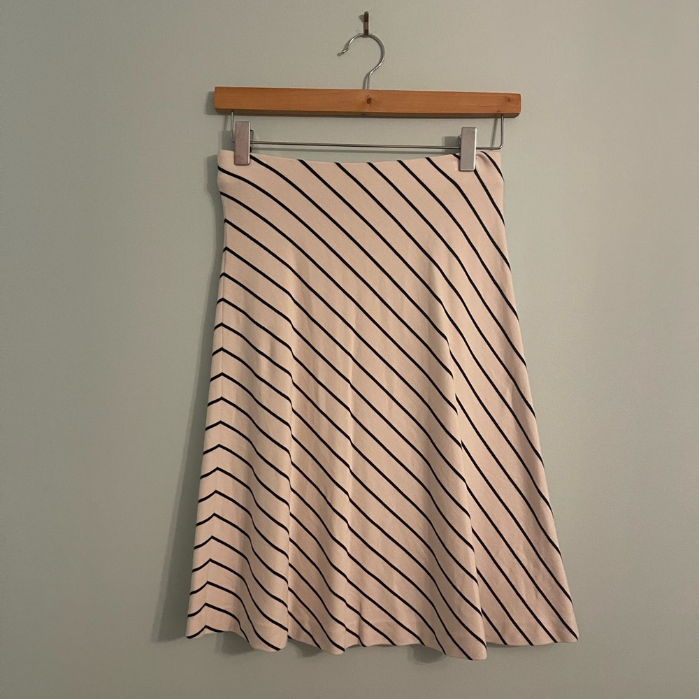 Ann Taylor Size 2P White/Black Stripe Skirt